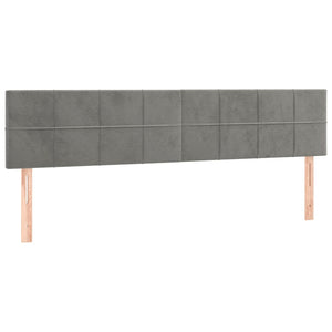 Κρεβάτι Boxspring με Στρώμα & LED Αν.Γκρι 200x200 εκ. Βελούδινο - Pakobazaar