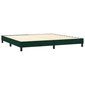 Κρεβάτι Boxspring με Στρώμα & LED Σκ. Πράσινο 200x200εκ Βελούδο