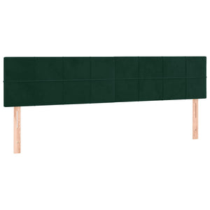 Κρεβάτι Boxspring με Στρώμα & LED Σκ. Πράσινο 200x200εκ Βελούδο