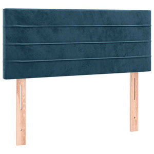 Κρεβάτι Boxspring με Στρώμα & LED Σκ. Μπλε 80x200 εκ. Βελούδινο