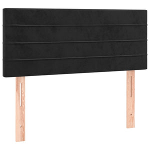 Κρεβάτι Boxspring με Στρώμα & LED Μαύρο 90x200 εκ. Βελούδινο