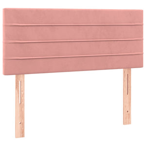 Κρεβάτι Boxspring με Στρώμα & LED Ροζ 90x200 εκ. Βελούδινο