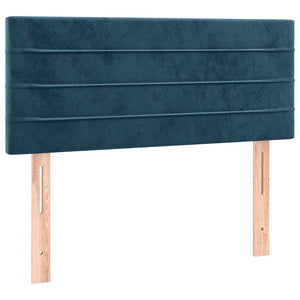 Κρεβάτι Boxspring με Στρώμα & LED Σκ. Μπλε 100x200εκ. Βελούδινο