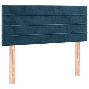 Κρεβάτι Boxspring με Στρώμα & LED Σκ. Μπλε 120x200εκ. Βελούδινο