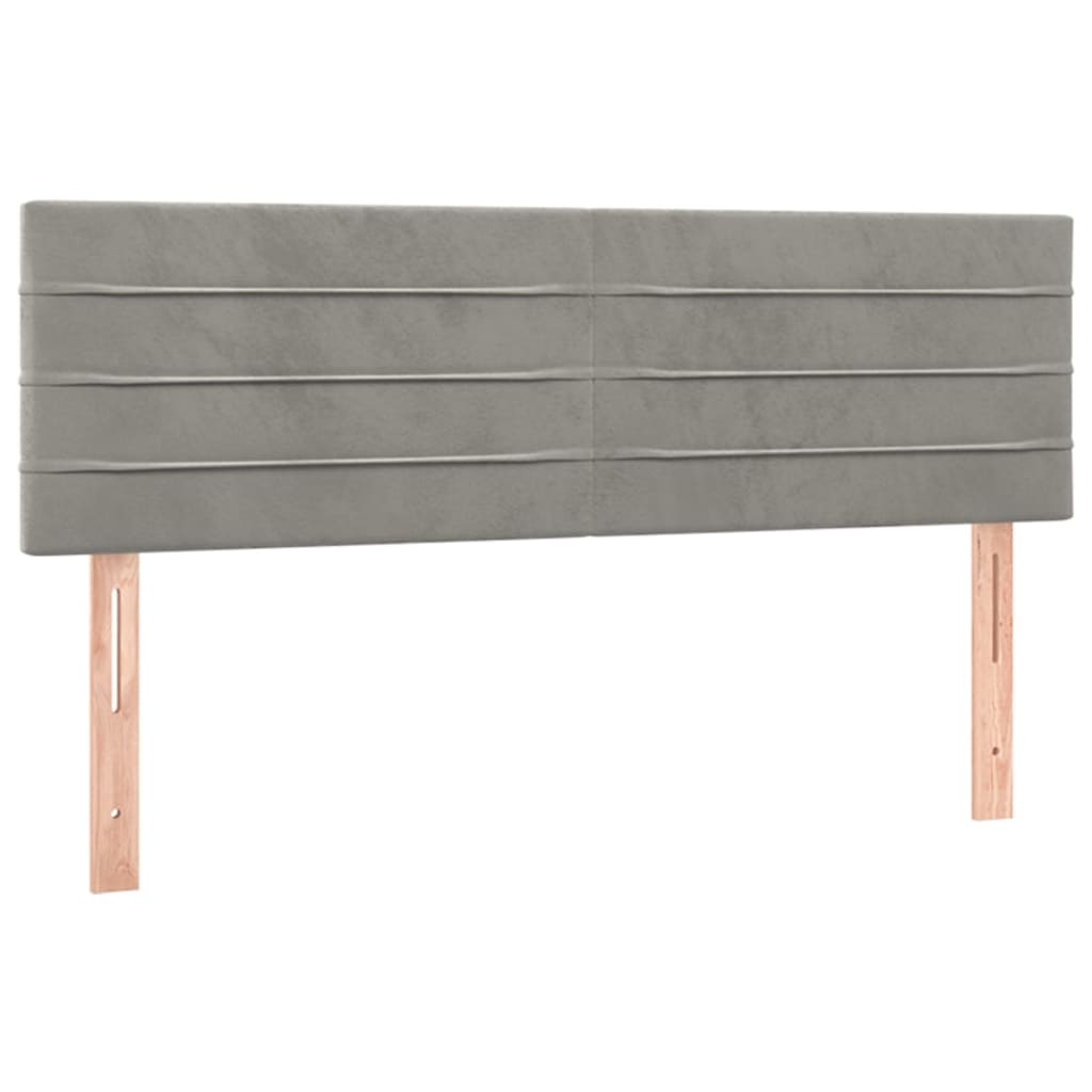 Κρεβάτι Boxspring με Στρώμα&LED Αν. Γκρι 140x190 εκ. Βελούδινο