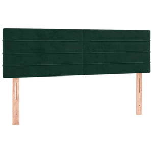 Κρεβάτι Boxspring με Στρώμα & LED Σκ. Πράσινο 140x190εκ Βελούδο
