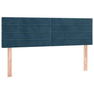 Κρεβάτι Boxspring με Στρώμα & LED Σκ. Μπλε 140x190εκ. Βελούδινο - Pakobazaar