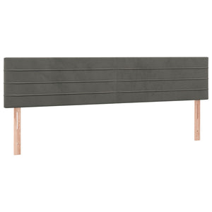 Κρεβάτι Boxspring με Στρώμα & LED Σκ. Γκρι 180x200εκ. Βελούδινο