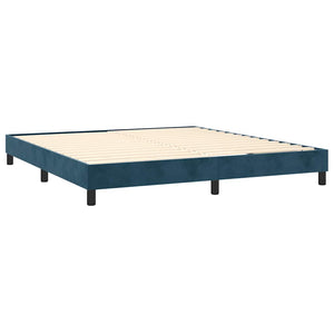 Κρεβάτι Boxspring με Στρώμα & LED Σκ. Μπλε 180x200εκ. Βελούδινο