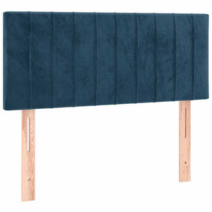 Κρεβάτι Boxspring με Στρώμα & LED Σκ. Μπλε 80x200 εκ. Βελούδινο