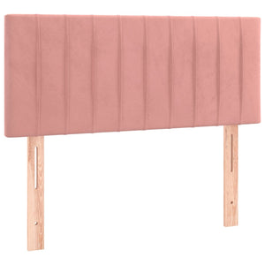 Κρεβάτι Boxspring με Στρώμα & LED Ροζ 80 x 200 εκ. Βελούδινο