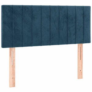 Κρεβάτι Boxspring με Στρώμα & LED Σκ. Μπλε 100x200εκ. Βελούδινο