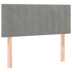 Κρεβάτι Boxspring με Στρώμα & LED Αν.Γκρι 120x200 εκ. Βελούδινο