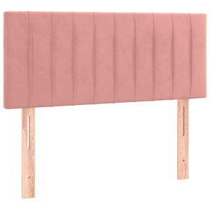 Κρεβάτι Boxspring με Στρώμα & LED Ροζ 120x200 εκ. Βελούδινο