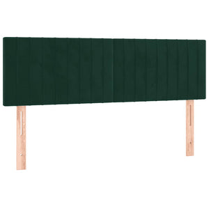 Κρεβάτι Boxspring με Στρώμα & LED Σκ. Πράσινο 140x190εκ Βελούδο