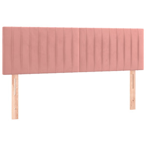 Κρεβάτι Boxspring με Στρώμα & LED Ροζ 140x190 εκ. Βελούδινο