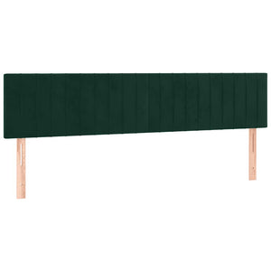 Κρεβάτι Boxspring με Στρώμα & LED Σκ. Πράσινο 180x200εκ Βελούδο