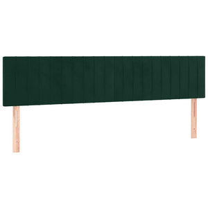 Κρεβάτι Boxspring με Στρώμα & LED Σκ. Πράσινο 200x200εκ Βελούδο