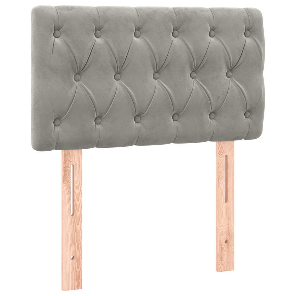 Κρεβάτι Boxspring με Στρώμα & LED Αν.Γκρι 80x200 εκ. Βελούδινο