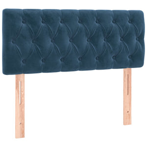 Κρεβάτι Boxspring με Στρώμα & LED Σκ. Μπλε 90x190 εκ. Βελούδινο