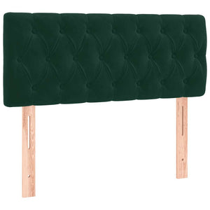 Κρεβάτι Boxspring με Στρώμα & LED Σκ. Πράσινο 90x200 εκ Βελούδο