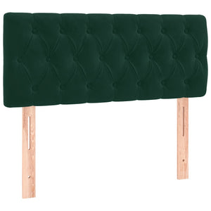 Κρεβάτι Boxspring με Στρώμα & LED Σκ. Πράσινο 100x200εκ Βελούδο