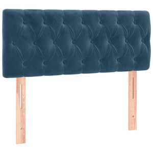 Κρεβάτι Boxspring με Στρώμα & LED Σκ. Μπλε 100x200εκ. Βελούδινο