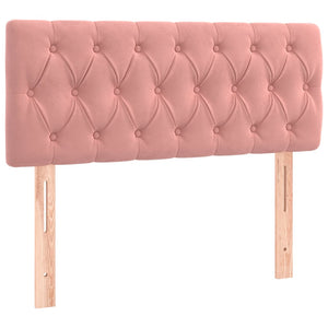 Κρεβάτι Boxspring με Στρώμα & LED Ροζ 100x200 εκ. Βελούδινο