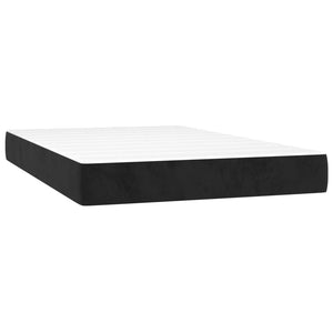 Κρεβάτι Boxspring με Στρώμα & LED Μαύρο 120x200 εκ. Βελούδινο