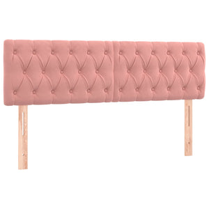 Κρεβάτι Boxspring με Στρώμα & LED Ροζ 140x200 εκ. Βελούδινο - Pakobazaar