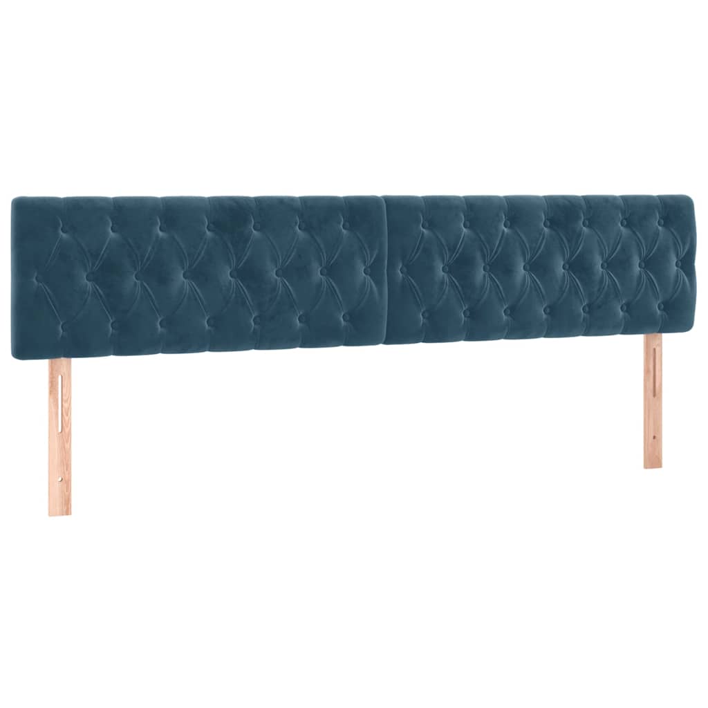 Κρεβάτι Boxspring με Στρώμα & LED Σκ. Μπλε 180x200εκ. Βελούδινο
