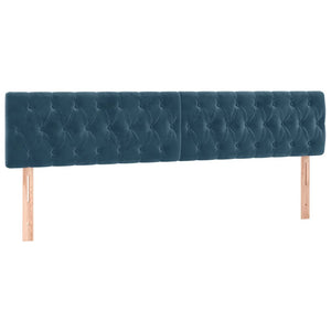 Κρεβάτι Boxspring με Στρώμα & LED Σκ. Μπλε 180x200εκ. Βελούδινο