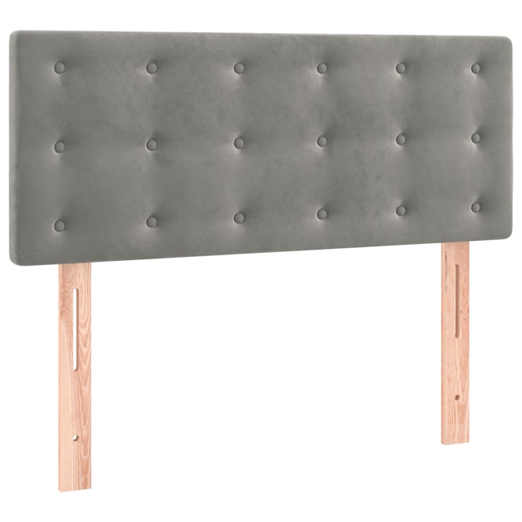 Κρεβάτι Boxspring με Στρώμα & LED Αν.Γκρι 90x190 εκ. Βελούδινο