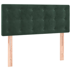 Κρεβάτι Boxspring με Στρώμα & LED Σκ. Πράσινο 90x190 εκ Βελούδο