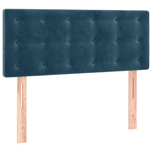 Κρεβάτι Boxspring με Στρώμα & LED Σκ. Μπλε 90x190 εκ. Βελούδινο