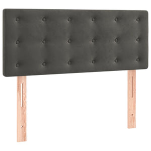 Κρεβάτι Boxspring με Στρώμα & LED Σκ. Γκρι 100x200εκ. Βελούδινο