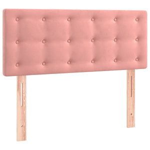 Κρεβάτι Boxspring με Στρώμα & LED Ροζ 100x200 εκ. Βελούδινο