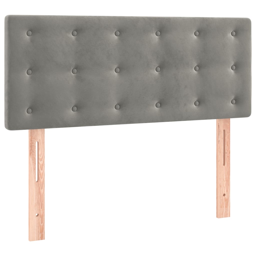 Κρεβάτι Boxspring με Στρώμα & LED Αν.Γκρι 120x200 εκ. Βελούδινο
