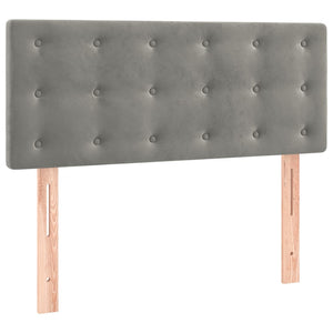 Κρεβάτι Boxspring με Στρώμα & LED Αν.Γκρι 120x200 εκ. Βελούδινο