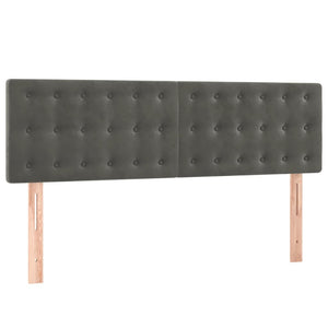 Κρεβάτι Boxspring με Στρώμα & LED Σκ. Γκρι 140x190εκ. Βελούδινο