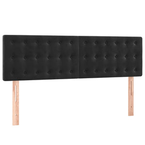 Κρεβάτι Boxspring με Στρώμα & LED Μαύρο 140x190 εκ. Βελούδινο