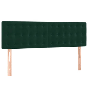 Κρεβάτι Boxspring με Στρώμα & LED Σκ. Πράσινο 140x190εκ Βελούδο