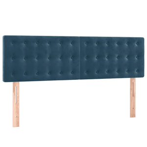 Κρεβάτι Boxspring με Στρώμα & LED Σκ. Μπλε 140x190εκ. Βελούδινο - Pakobazaar