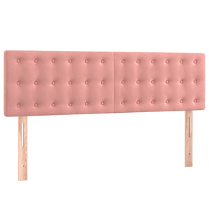 Κρεβάτι Boxspring με Στρώμα & LED Ροζ 140x190 εκ. Βελούδινο