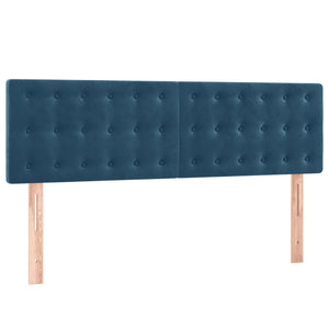 Κρεβάτι Boxspring με Στρώμα & LED Σκ. Μπλε 140x200εκ. Βελούδινο - Pakobazaar
