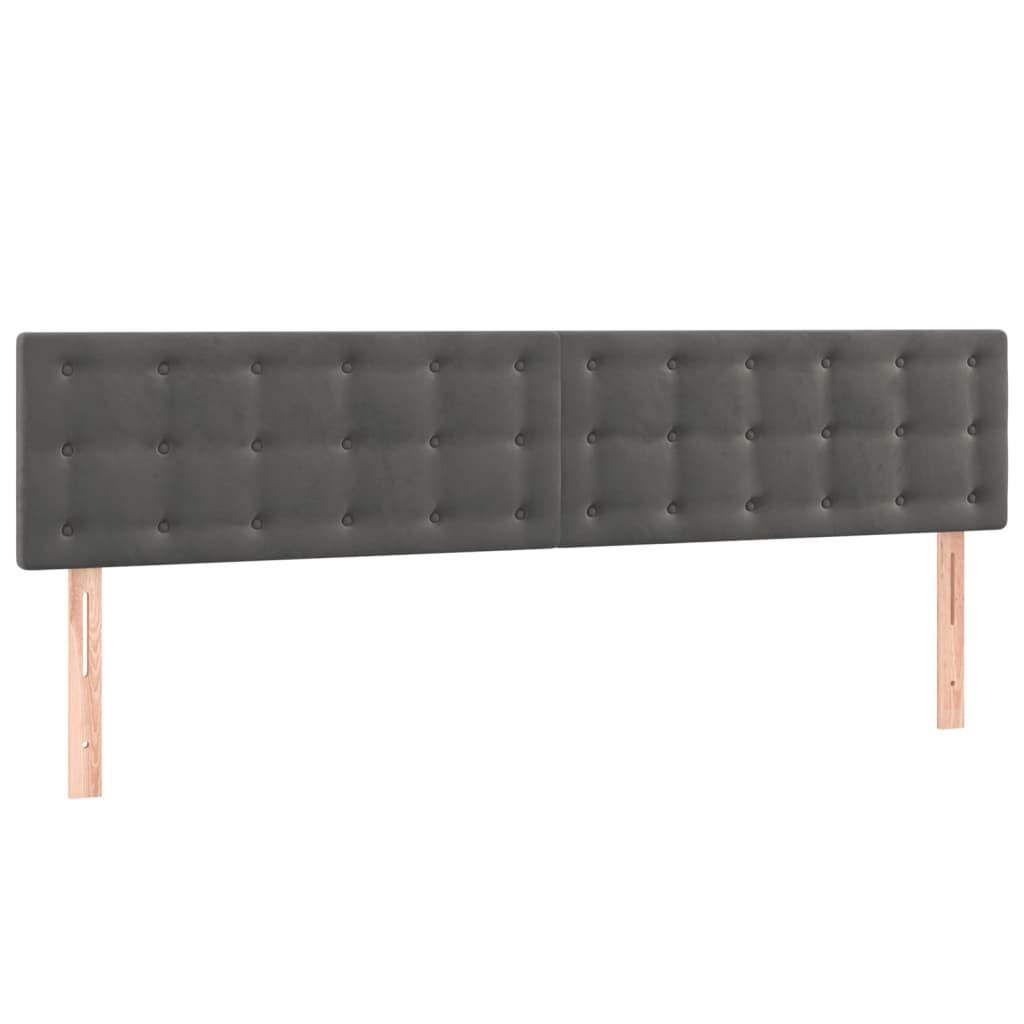 Κρεβάτι Boxspring με Στρώμα & LED Σκ. Γκρι 160x200εκ. Βελούδινο