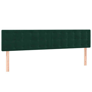 Κρεβάτι Boxspring με Στρώμα & LED Σκ. Πράσινο 160x200εκ Βελούδο
