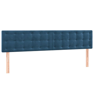 Κρεβάτι Boxspring με Στρώμα & LED Σκ. Μπλε 160x200εκ. Βελούδινο
