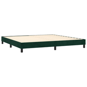 Κρεβάτι Boxspring με Στρώμα & LED Σκ. Πράσινο 200x200εκ Βελούδο