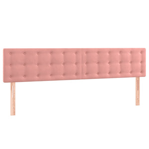 Κρεβάτι Boxspring με Στρώμα & LED Ροζ 200x200 εκ. Βελούδινο